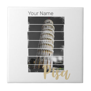 Leaning Tower Of Pisa Italy Vintage Retro Souvenir Tile