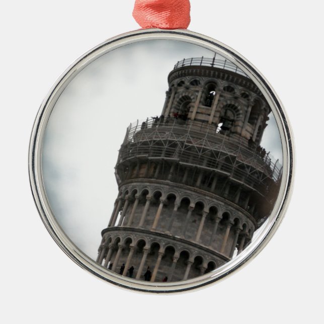 Leaning Tower of Pisa Metal Tree Decoration (Front)