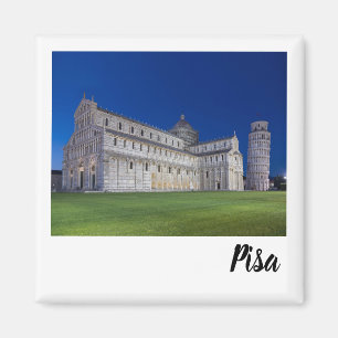 Leaning Tower Of Pisa Night Panorama Italy Gift Lu Magnet