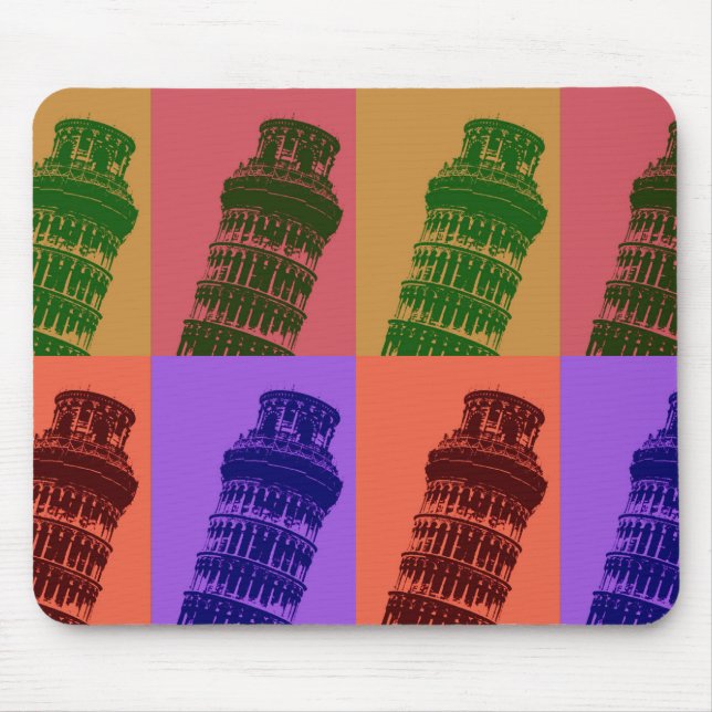 Leaning Tower of Pisa Pop Art Mouse Mat (Front)