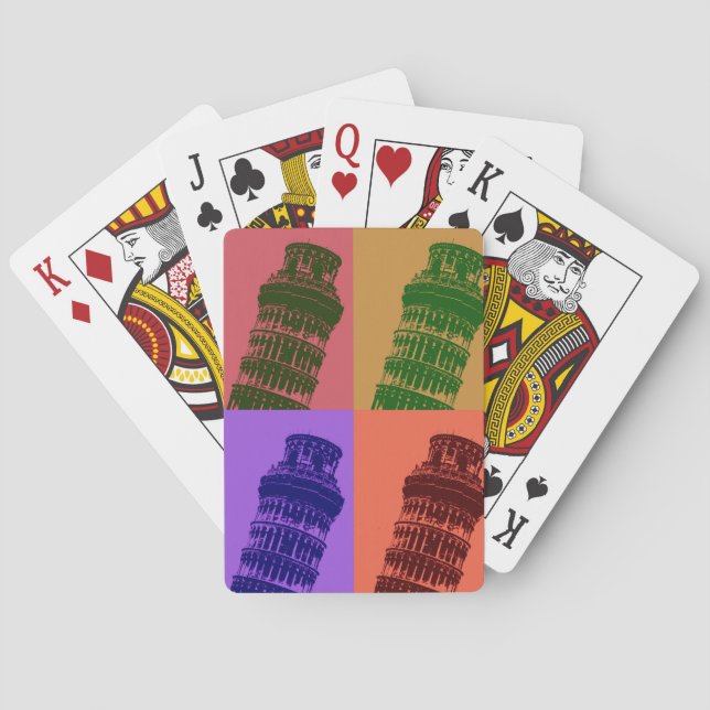 Leaning Tower of Pisa Pop Art Playing Cards (Back)