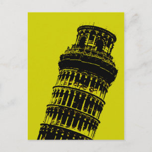 Leaning Tower of Pisa Pop Art Postcard