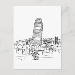 leaning tower of pisa postcard