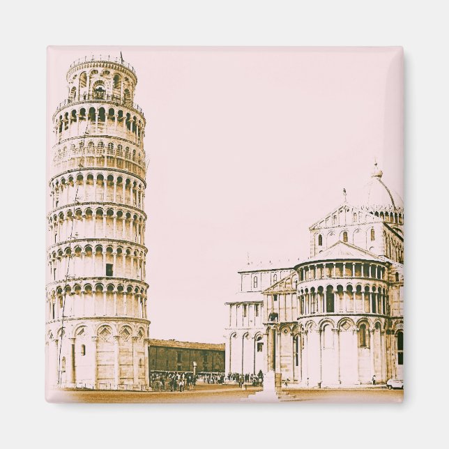 Leaning Tower of Pisa Vintage magnet (Front)