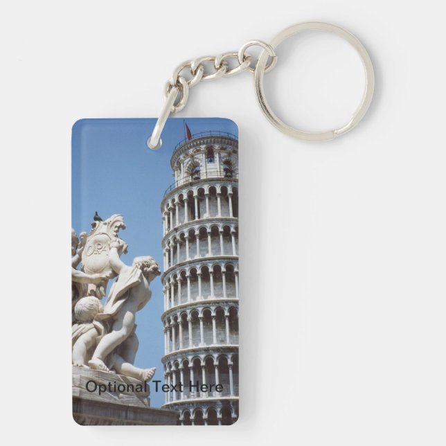 Leaning Tower of Pisa with Cherub Statue Key Ring (Back)