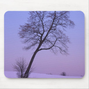 Leaning Tree in Snowy Field; Chippewa County; Mouse Mat