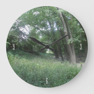 Leaning trees large clock
