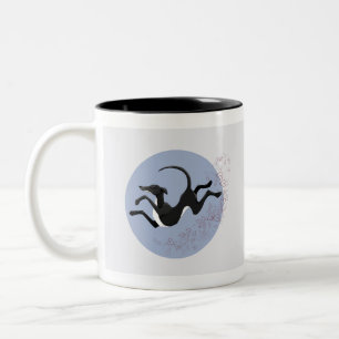 Leap and Love Lurcher Two-Tone Coffee Mug