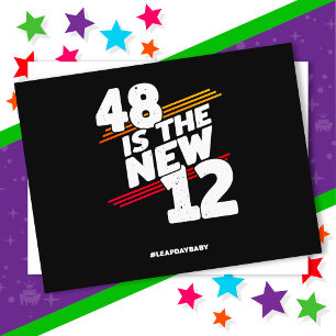 Leap Day 48th Birthday Party New Leap Year Feb 29 Postcard