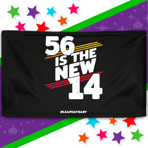Leap Day 56th Birthday Party New Leap Year Feb 29 Banner