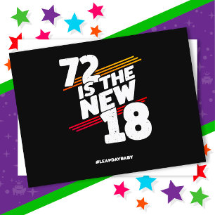Leap Day 72nd Birthday Party New Leap Year Feb 29 Postcard