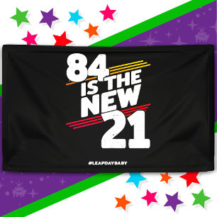Leap Day 84th Birthday Party New Leap Year Feb 29 Banner