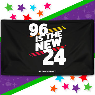 Leap Day 96th Birthday Party New Leap Year Feb 29 Banner