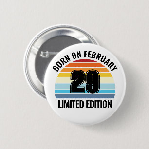 Leap Day Feb 29 Vintage Sunset Leap Year Birthday 6 Cm Round Badge