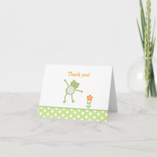 LEAP FROG FROGGY GREEN Folded Thank you note