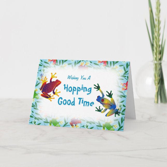 Leap Frog Jungle kids Birthday Thank You Card (Front)