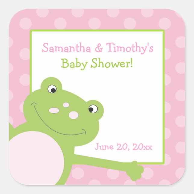 Leap Frog Square Favour Stickers (6 Large) (Front)