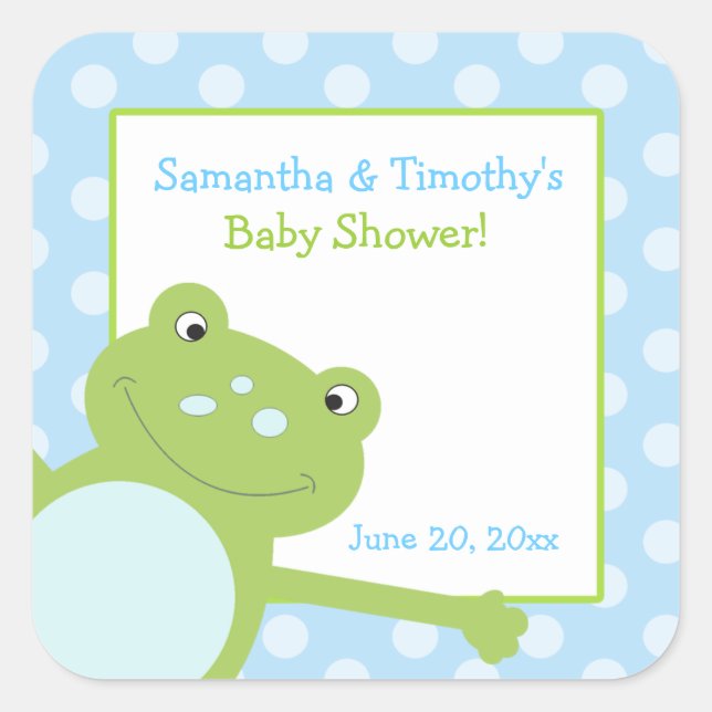 Leap Frog Square Favour Stickers (6 Large) (Front)