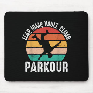 Leap Jump Vault Climb Parkour - Retro Traceur Runn Mouse Mat