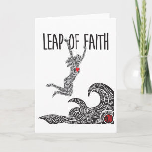Leap of Faith Greeting Card Woman Jumping Leaping