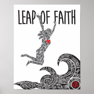 Leap of Faith Poster With Woman Leaping Jumping