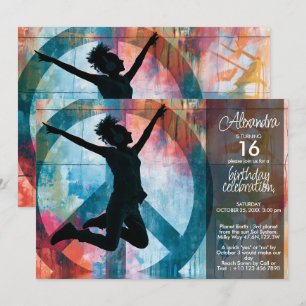 Leap of Hope Modern Urban Peace Art Invitation