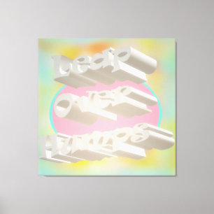 Leap Over Humps art design misty pastels and white Canvas Print