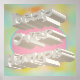 Leap Over Humps art design misty pastels and white Poster