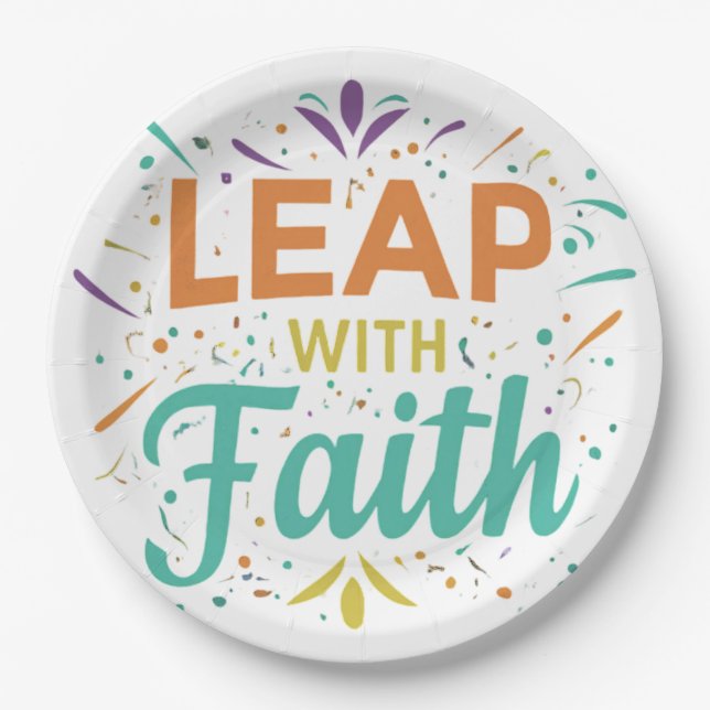 Leap with Faith Paper Plate (Front)