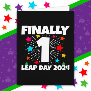 Leap Year 2024 4 Year Old 1st Leap Day Birthday Card