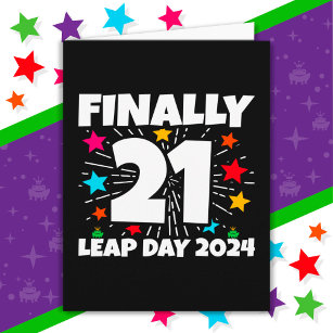 Leap Year 2024 84 Year Old 21st Leap Day Birthday Card