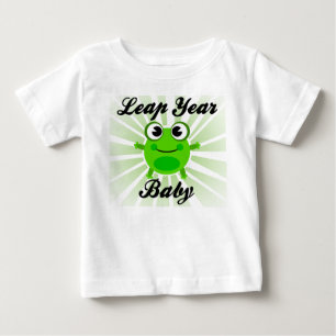 Leap Year Baby, Cute Green Frog Baby T-Shirt