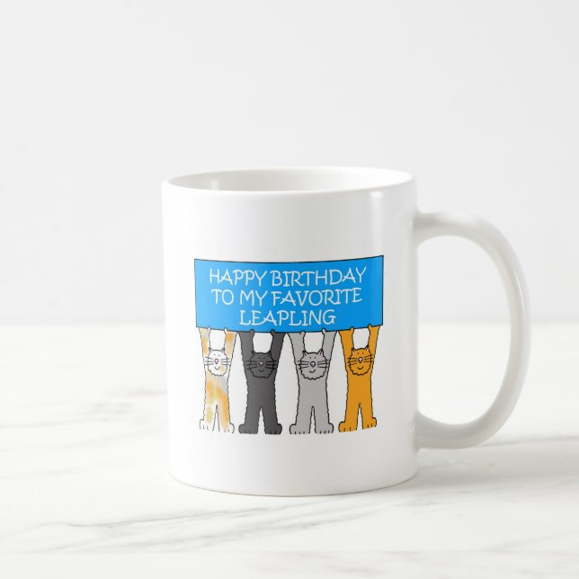 Leap Year Birthday American Spelling Coffee Mug (Right)