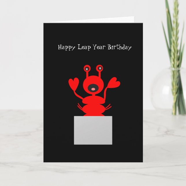 Leap Year Birthday card Lobster (Front)