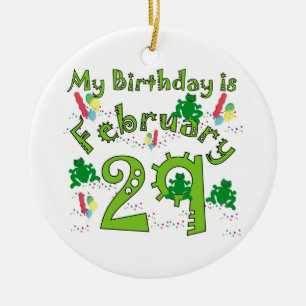Leap Year Birthday Ceramic Tree Decoration