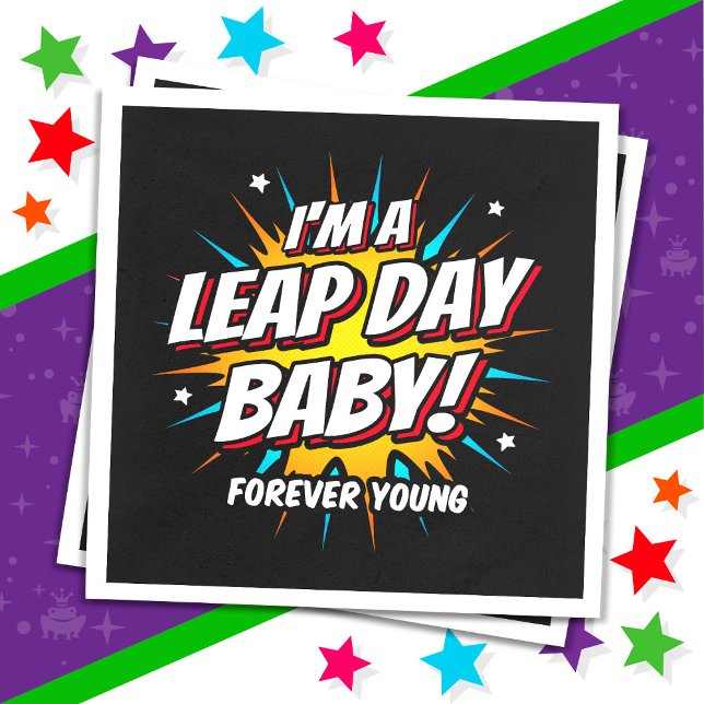 Leap Year Birthday Feb 29th Leap Day Birthday Napkin (Creator Uploaded)