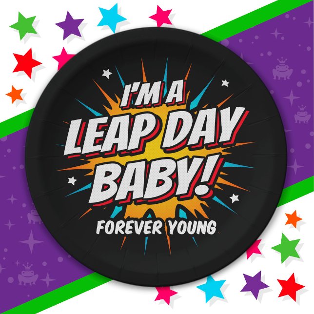 Leap Year Birthday Feb 29th Leap Day Birthday Paper Plate (Creator Uploaded)