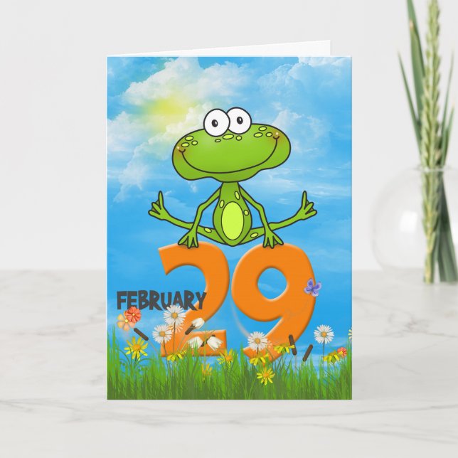 Leap Year Birthday frog Card (Front)