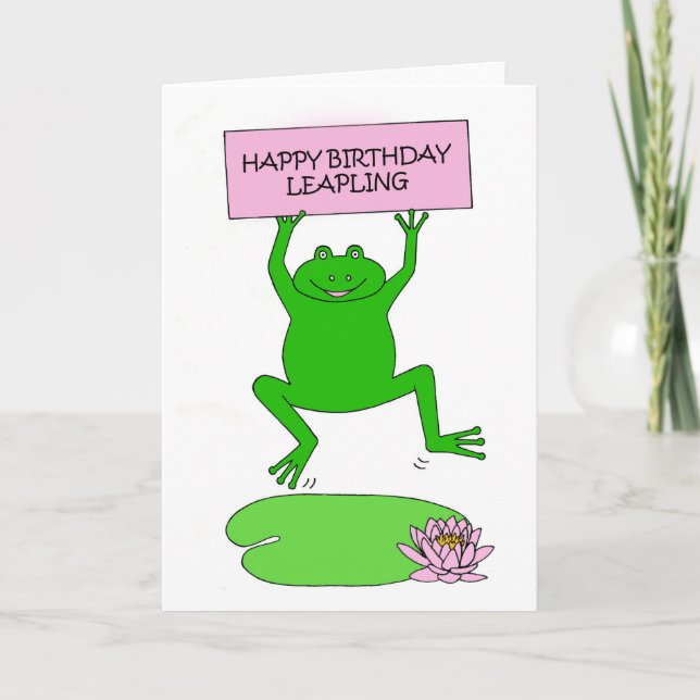 Leap Year Birthday Leapling February 29th Card (Front)