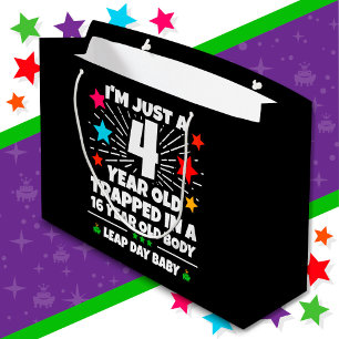 Leap Year Birthday Party 16th Birthday Leap Day Large Gift Bag