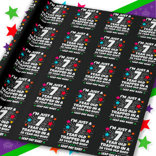 Leap Year Birthday Party 28th Birthday Leap Day Wrapping Paper