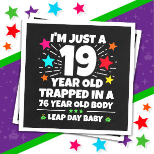 Leap Year Birthday Party 76th Birthday Leap Day Napkin