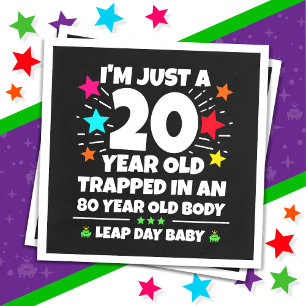 Leap Year Birthday Party 80th Birthday Leap Day Napkin