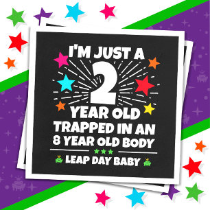 Leap Year Birthday Party 8th Birthday Leap Day Feb Napkin