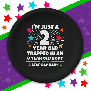 Leap Year Birthday Party 8th Birthday Leap Day Feb Paper Plate
