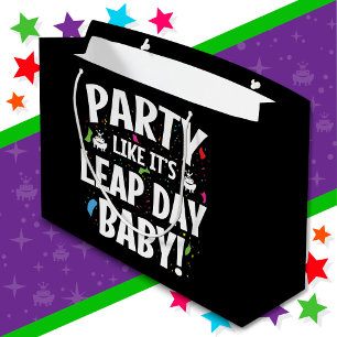 Leap Year Birthday Party Leap Day Baby Feb 29th Large Gift Bag