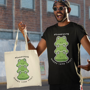 Leap Year Forever Young 3 Frogs Feb 29 Celebration Tote Bag