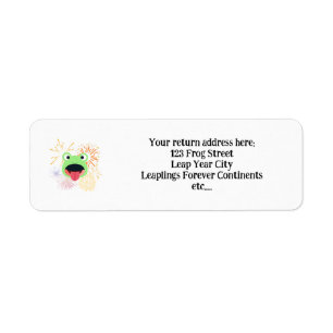 Leap Year Frog Fireworks Fun return address label
