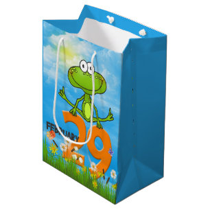 Leap  Year Green Frog Birthday Medium Gift Bag
