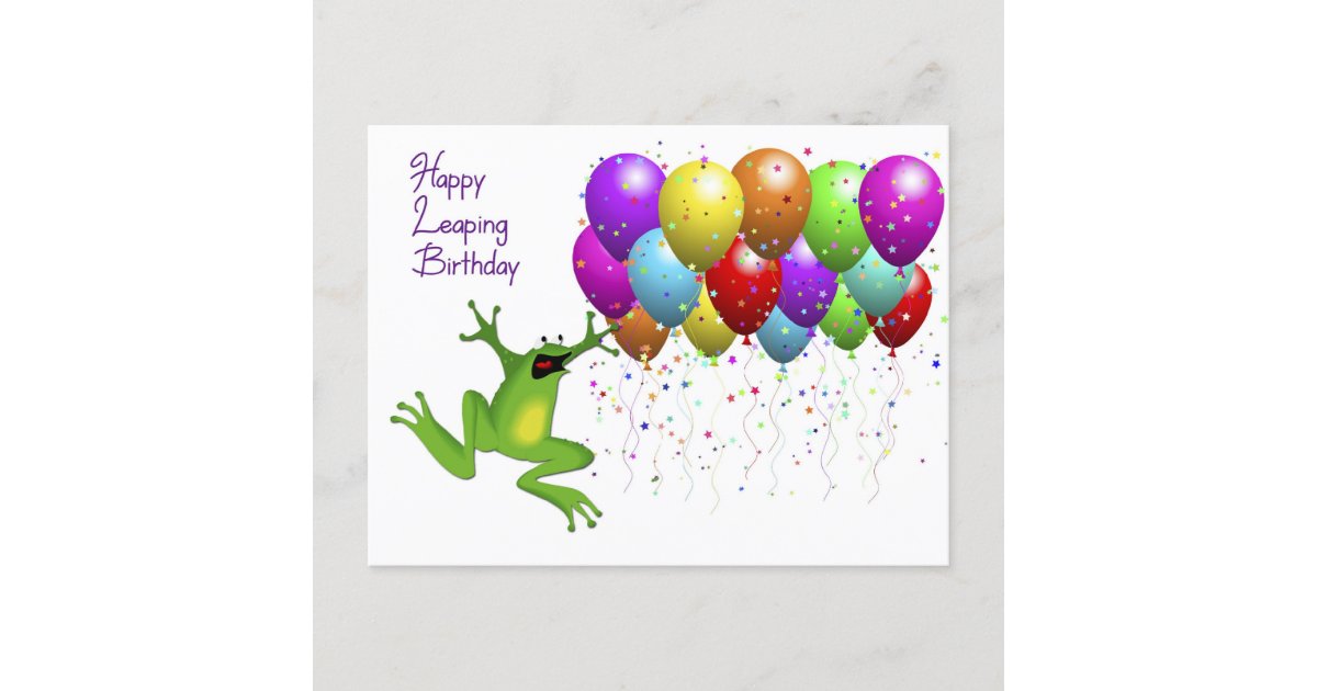 Leap Year Happy Birthday Card Zazzle